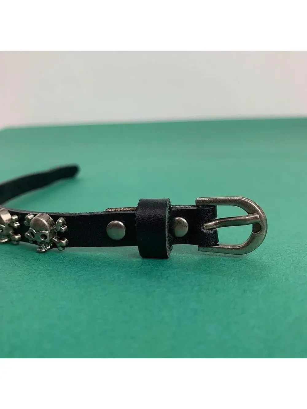 Skeleton grunge punk black bracelet